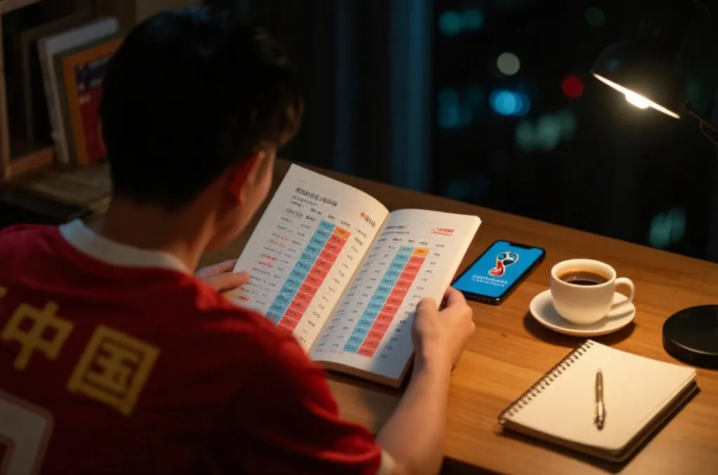 中国球迷查看2026世界杯赛程换算北京时间的桌面场景